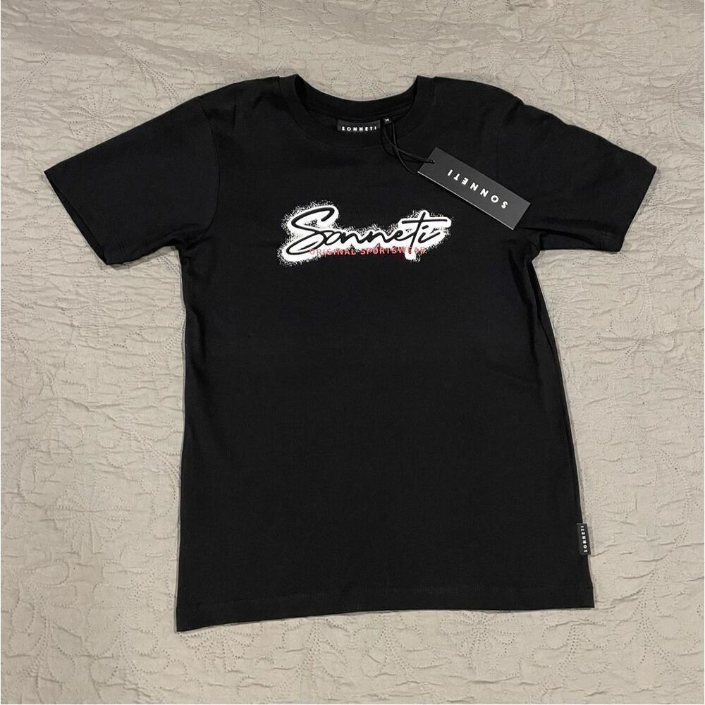 Sonneti London Finish Line Black T Shirt Medium Boys New